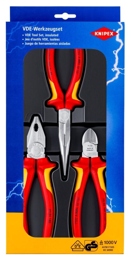 KNIPEX Tangenset Elektro 1000V VDE (combitang