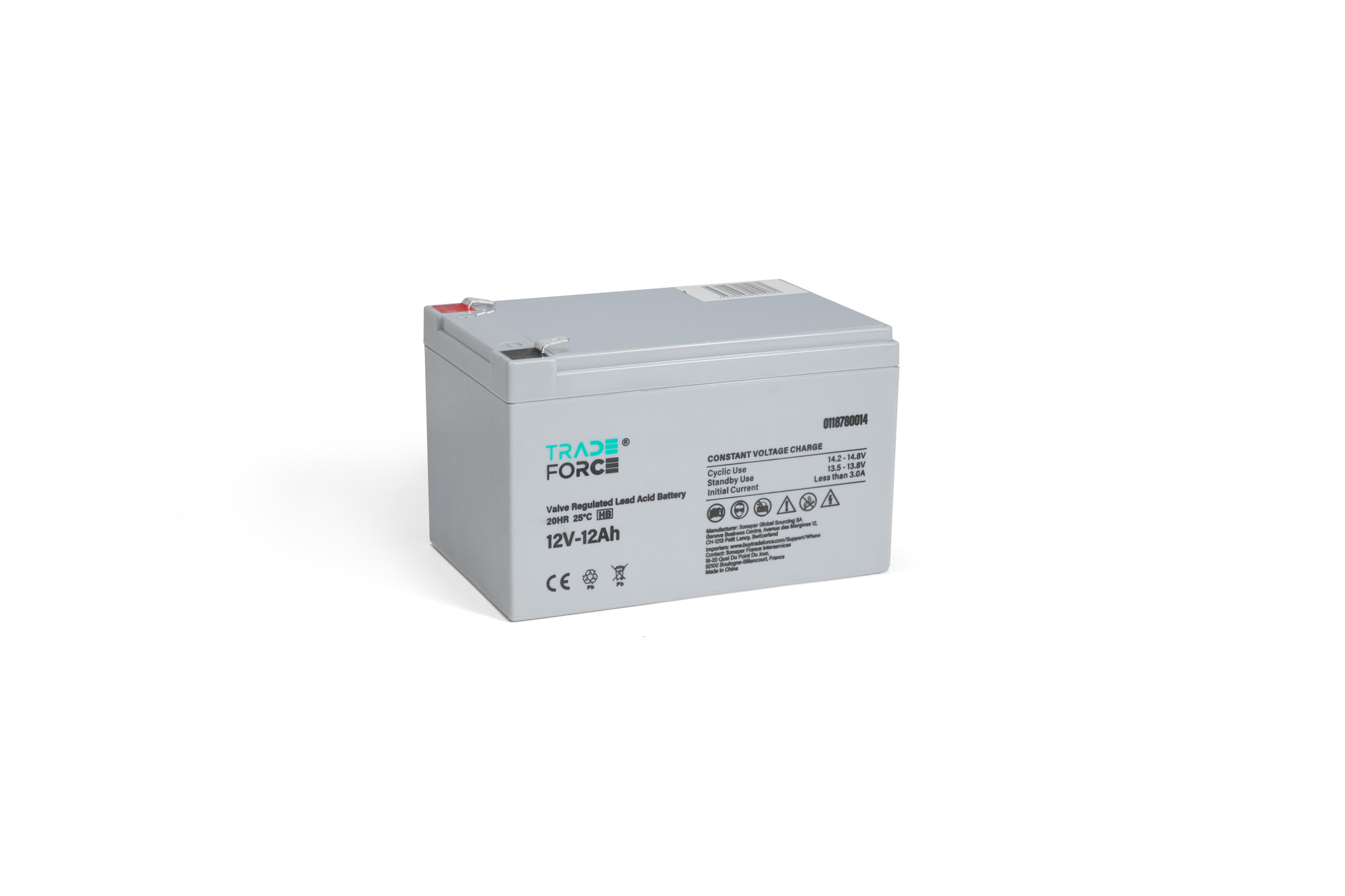 12V 12Ah 20HR loodzuurbatterij lekvrij met ventiel