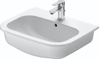 Duravit D-code inbouwwastafel 545 x 435 mm - wit - met kraangat - met overloop 0337540000