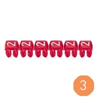 LEGRAND CAB 3 merkteken - cijfer 3 oranje - doorsnede 4 tot 6 mm² 038233