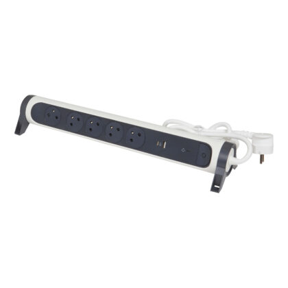 LEGRAND Premium contactdoos USB A+C OSB 5x2P+A 1.5m zwart-wit 049420