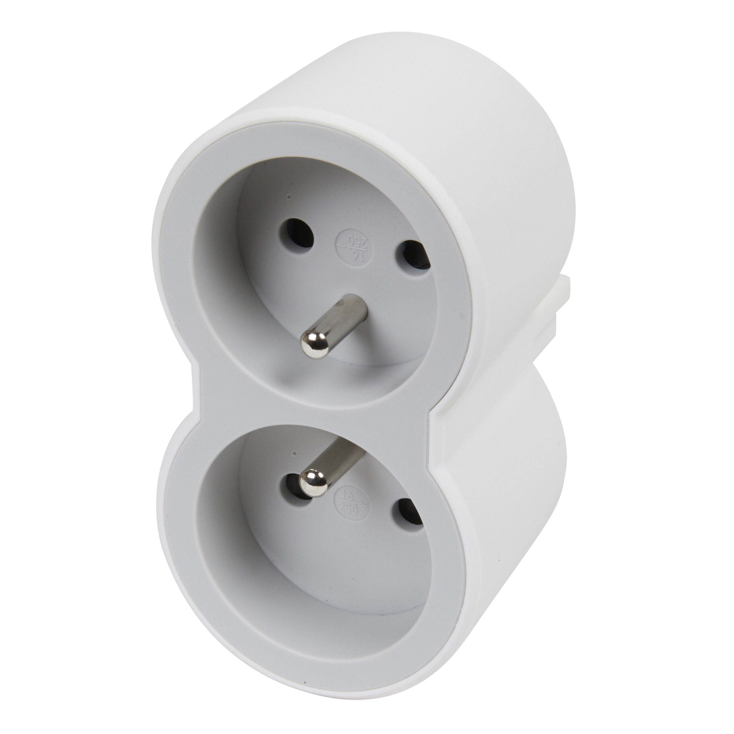 LEGRAND Domino contactstop 2x2P+A aan voorzijde - wit-grijs 049431