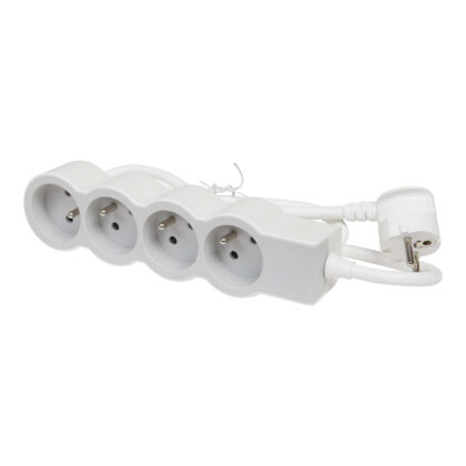 LEGRAND Standaard contactdoos 4x2P+A met 3m snoer - wit-grijs 049490