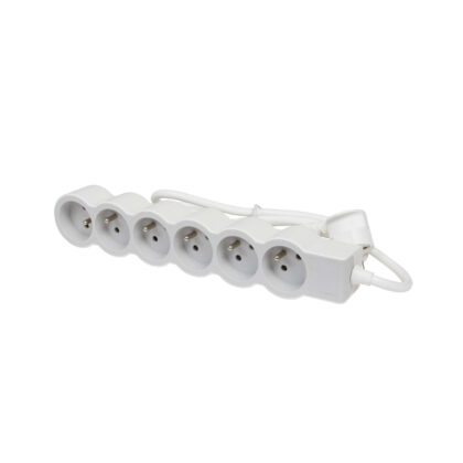 LEGRAND Standaard contactdoos 6x2P+A met 3m snoer - wit-grijs 049494