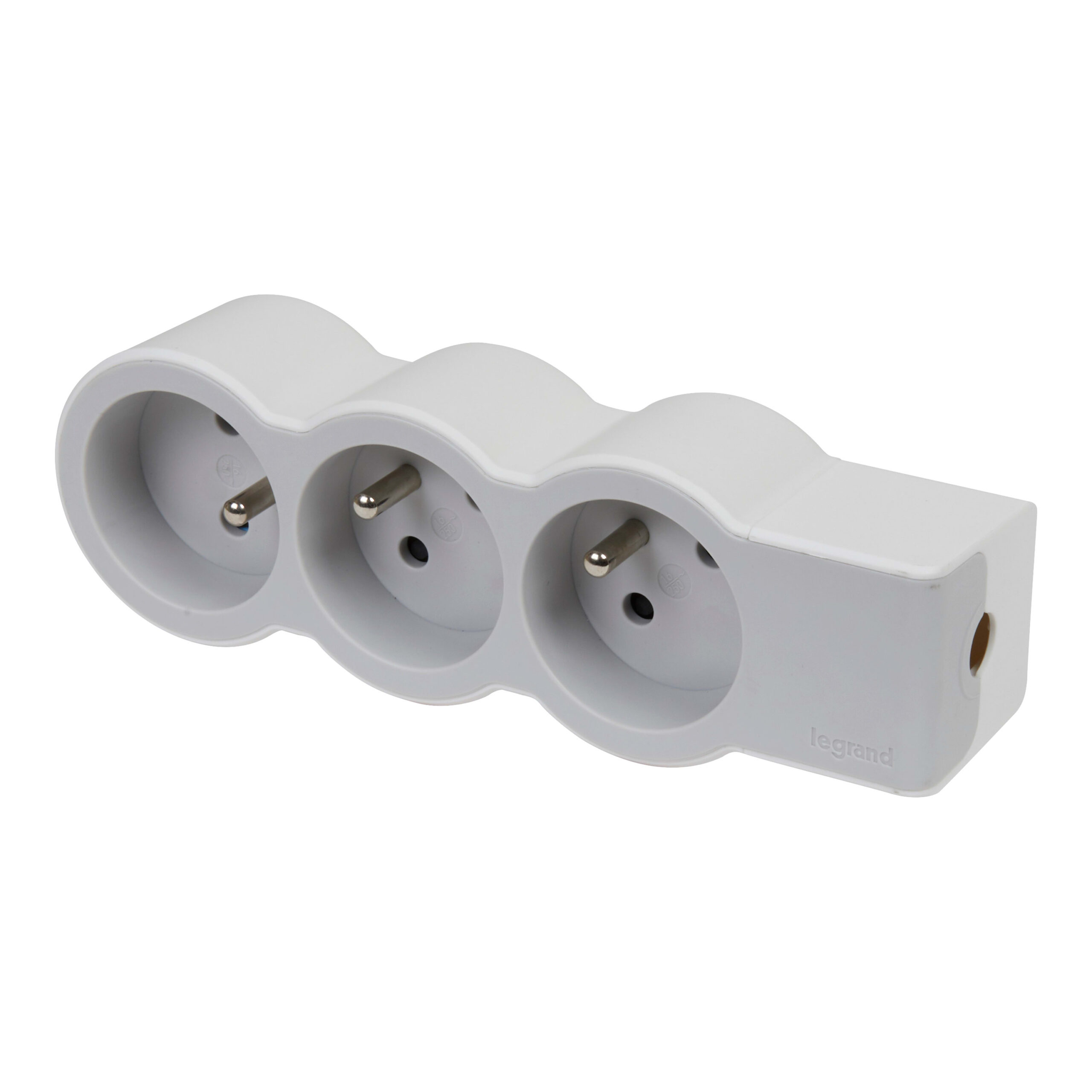 LEGRAND Standaard contactdoos 3x2P+A zonder snoer - wit-grijs 049496