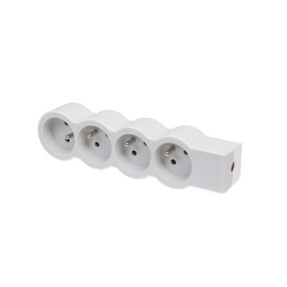 LEGRAND Standaard contactdoos 4x2P+A zonder snoer - wit-grijs 049497