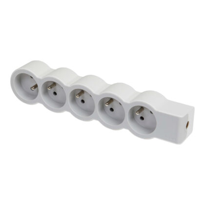 LEGRAND Standaard contactdoos 5x2P+A zonder snoer - wit-grijs 049498
