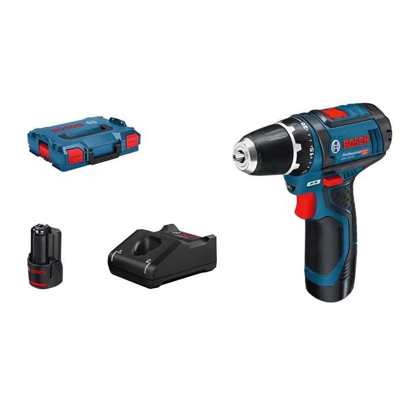 Bosch Professional Schroefboormachine GSR 12V-15 + 2 accu's 12V 2
