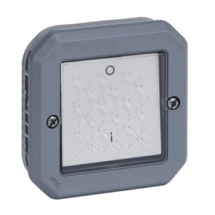 LEGRAND Plexo 2-polige schakelaar 16AX mechanisme IP55 IK08 grijs 069527L