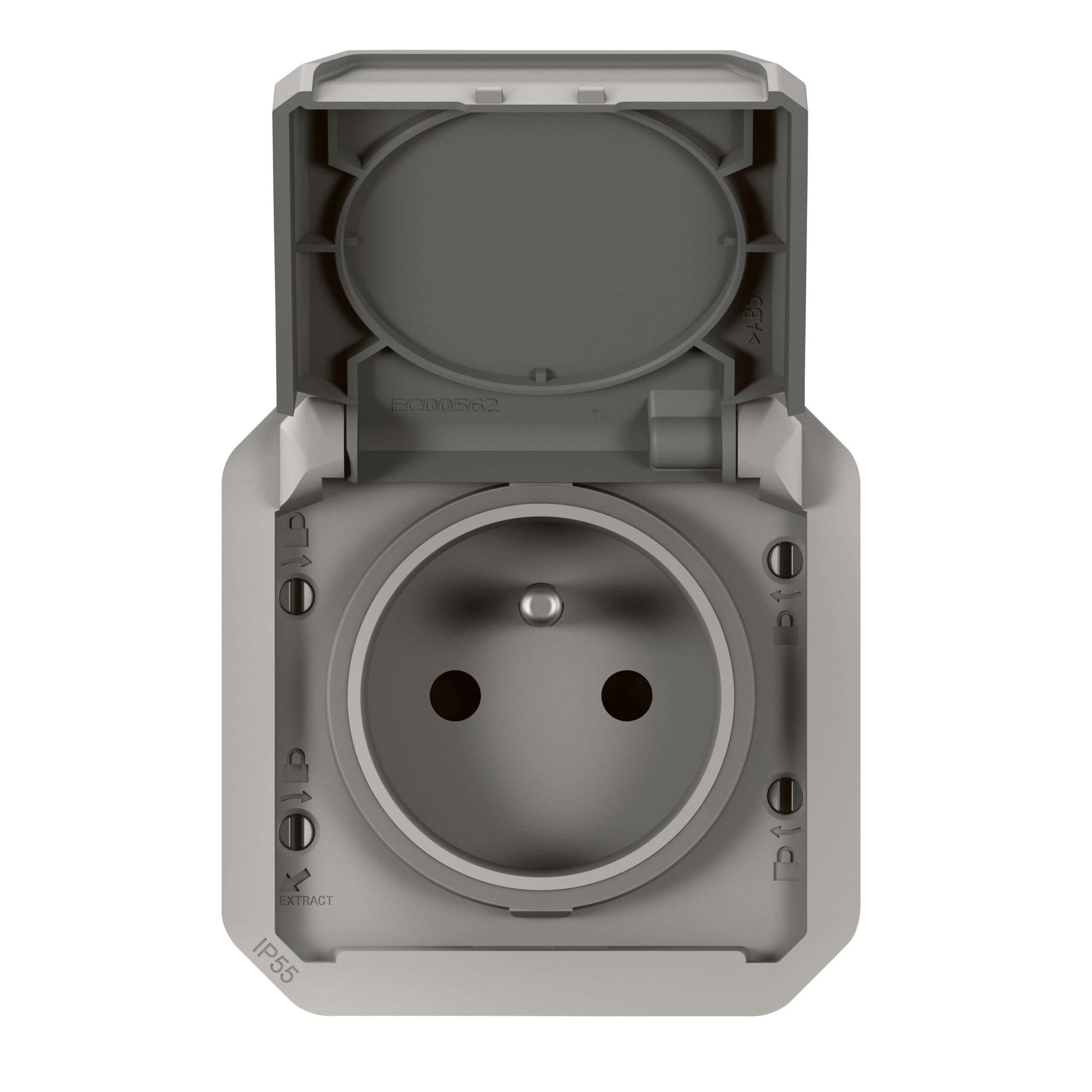 LEGRAND Plexo contactdoos 2P+A steekklem mecha IP55 IK08 grij 069551L