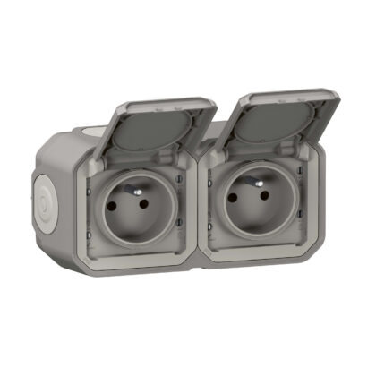 LEGRAND Plexo contactdoos 2V 2P+A horizontaal compleet grijs 069768L