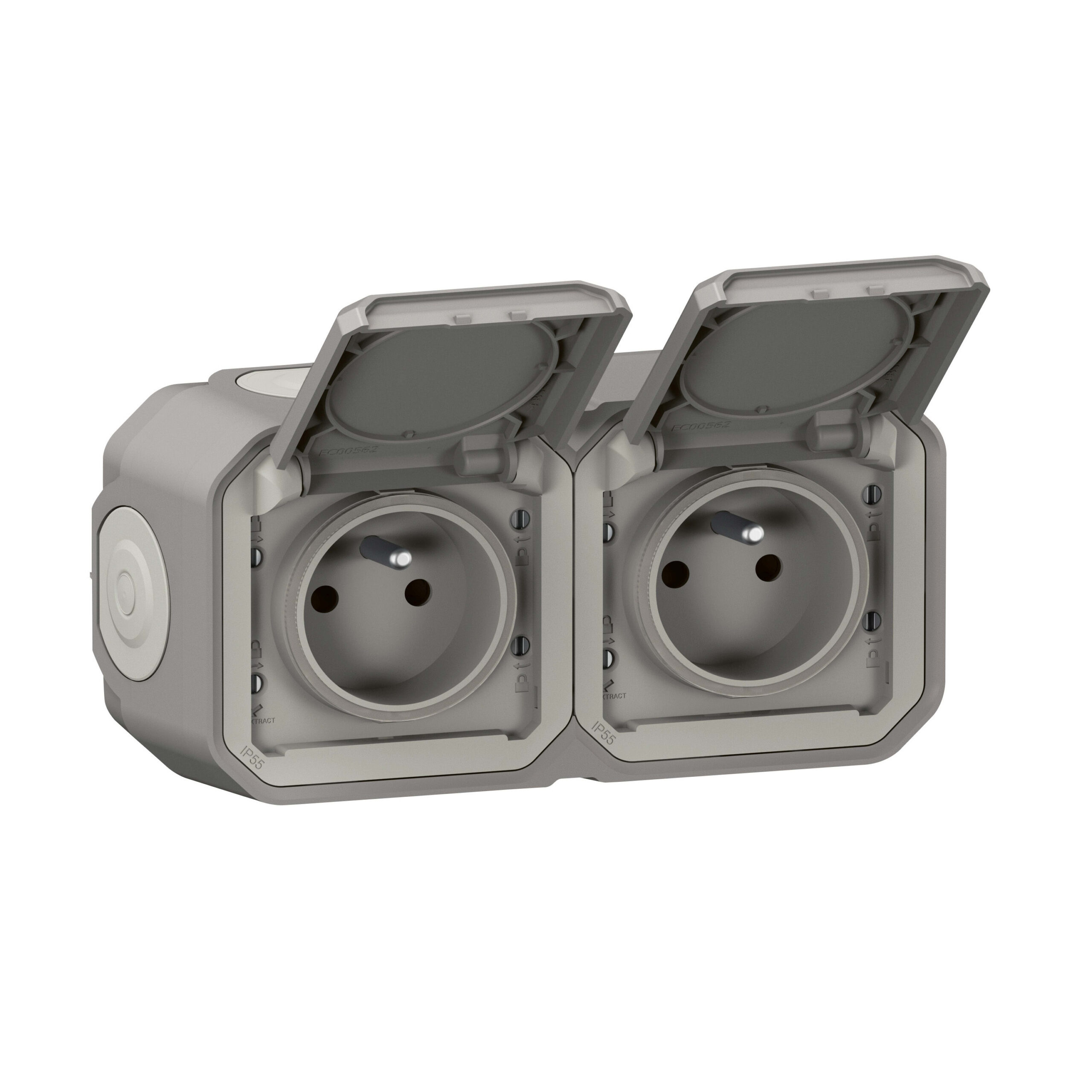 LEGRAND Plexo contactdoos 2V 2P+A horizontaal compleet grijs 069768L