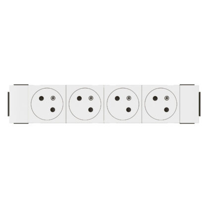 LEGRAND Mosaic Link contactdoos 4x2P+A -vlak- soluclip 8 modules wit 077104L