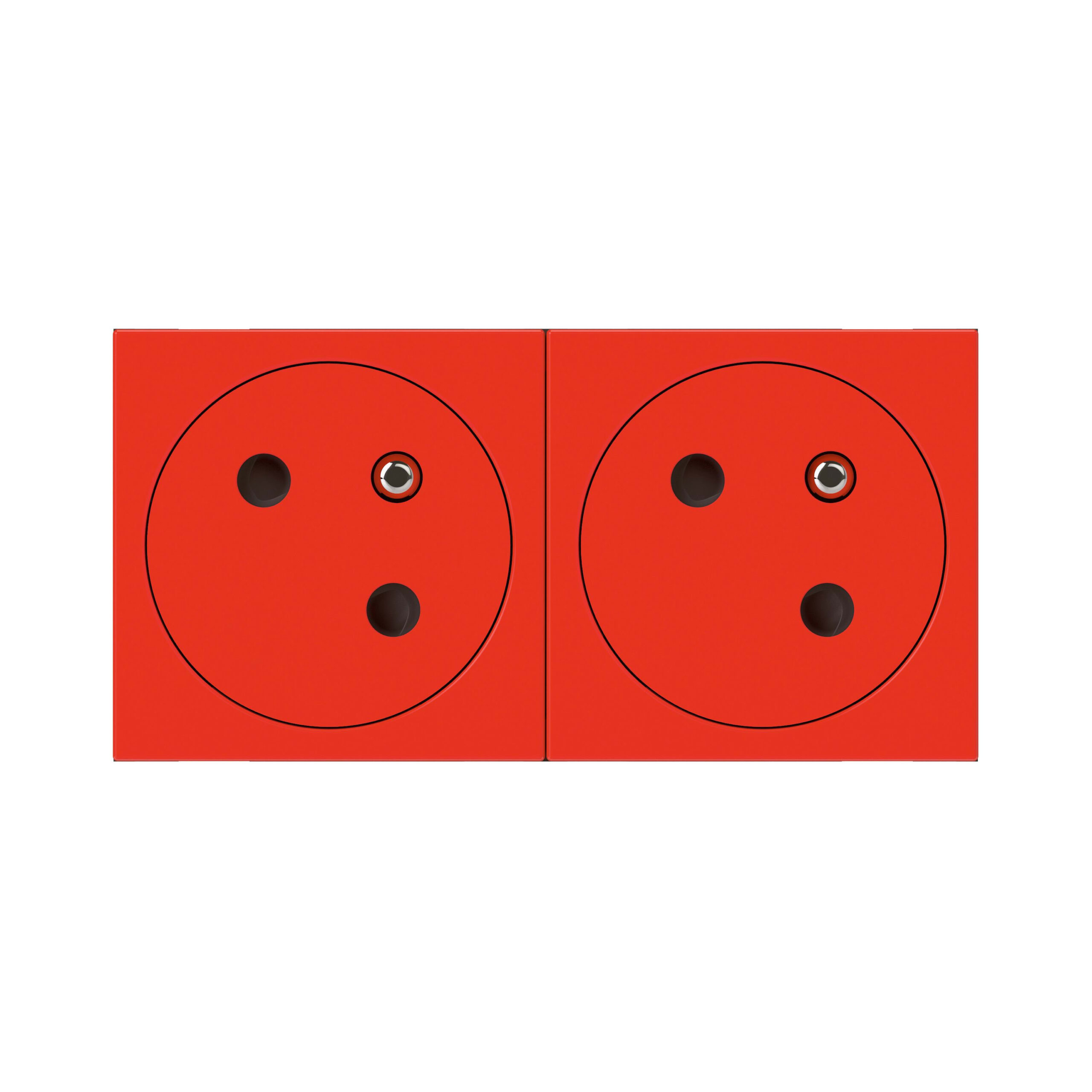 LEGRAND Mosaic Link contactdoos 2x2P+A -vlak- contactdoos op 45°-4 modules rood 077172L