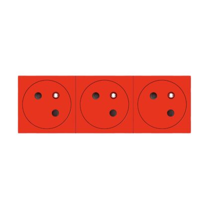 LEGRAND Mosaic Link contactdoos 3x2P+A -vlak- contactdoos op 45°-6 modules rood 077173L