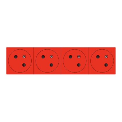 LEGRAND Mosaic Link contactdoos 4x2P+A -vlak- contactdoos op 45°-8 modules rood 077174L