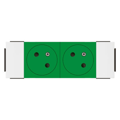 LEGRAND Mosaic Link contactdoos 2x2P+A -vlak- contactdoos op 45°-soluclip-4 modules-groe 077192L