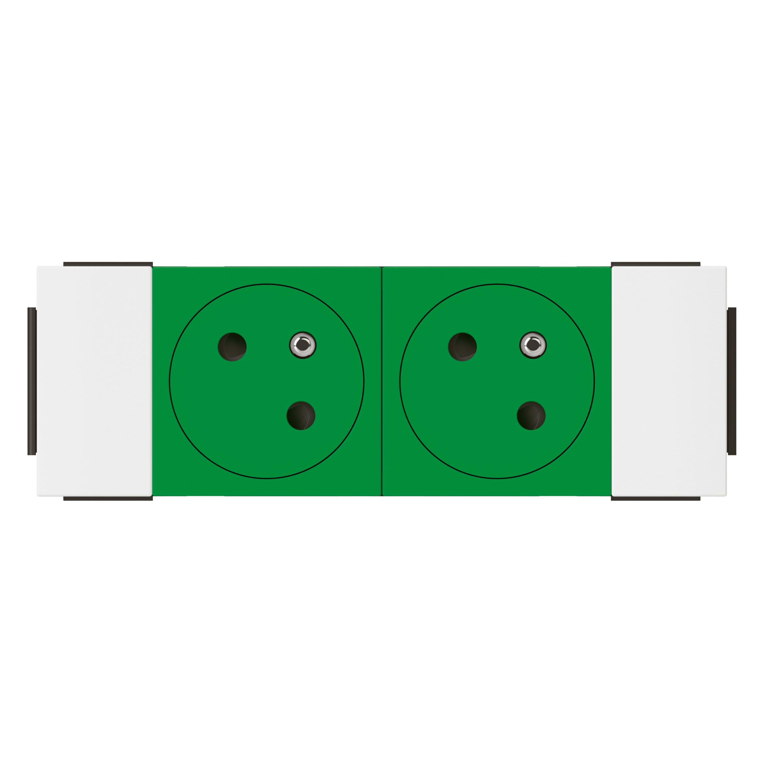 LEGRAND Mosaic Link contactdoos 2x2P+A -vlak- contactdoos op 45°-soluclip-4 modules-groe 077192L
