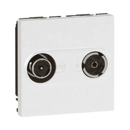 LEGRAND Mosaic contactdoos voor TV/FM voor kabelnetwerk - 2 modules - wit 078784