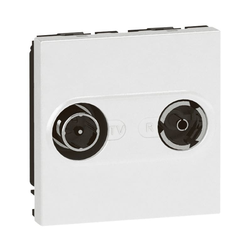 LEGRAND Mosaic contactdoos voor TV/FM voor kabelnetwerk - 2 modules - wit 078784