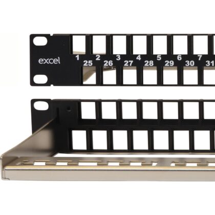 Excel Networking Solutions EXCEL 48 Port 1U KEYSTONE PATCH PANEL UTP BLACK 100-050