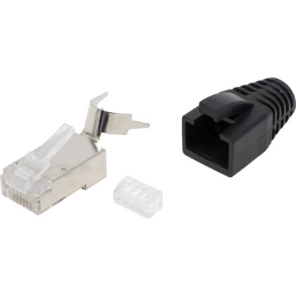 Excel Networking Solutions EXCEL CAT6a STP CRIMP PLUG AND BOOT BLACK PACK 100 100-118-100