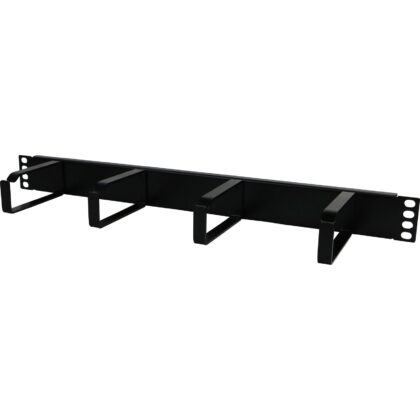 Excel Networking Solutions Cable Management Bar - 1U - 4 Vertical Metal Hoops - 100mm - Black 100-583
