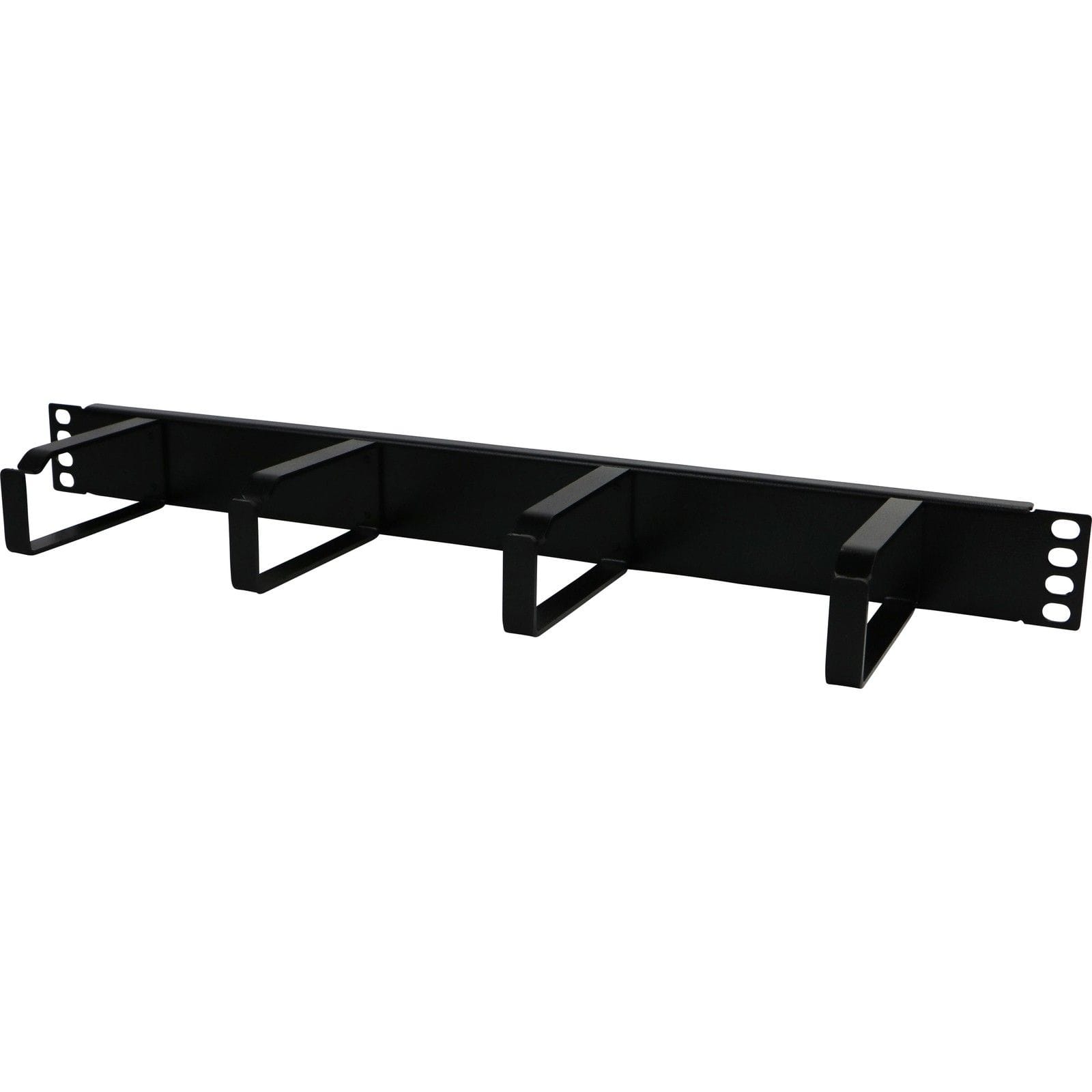Excel Networking Solutions Cable Management Bar - 1U - 4 Vertical Metal Hoops - 100mm - Black 100-583