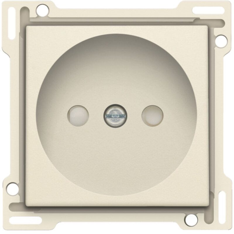 NIKO Centraalplaat stopcontact zonder aarding, 21mm, crème 100-66501