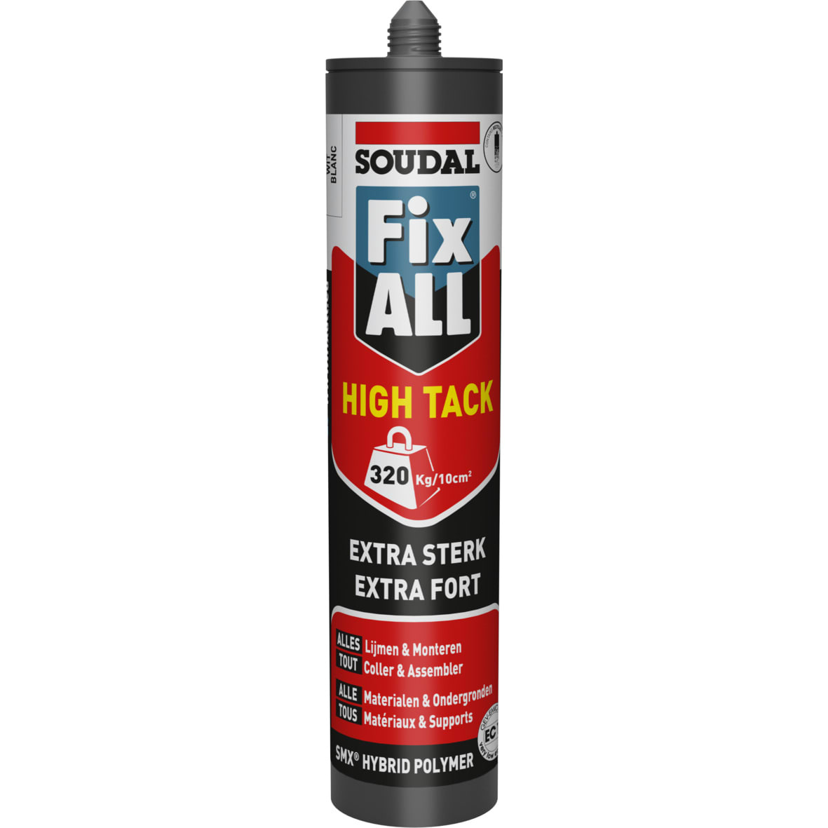 Soudal Hybride lijmkit Fix ALL High Tack - Wit koker 290ml 100268