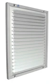 Renson 437 vierkant schoepenrooster met kader 200 x 200 mm natuurkleurig geanodiseerd F1 - prijs per stuk 12000