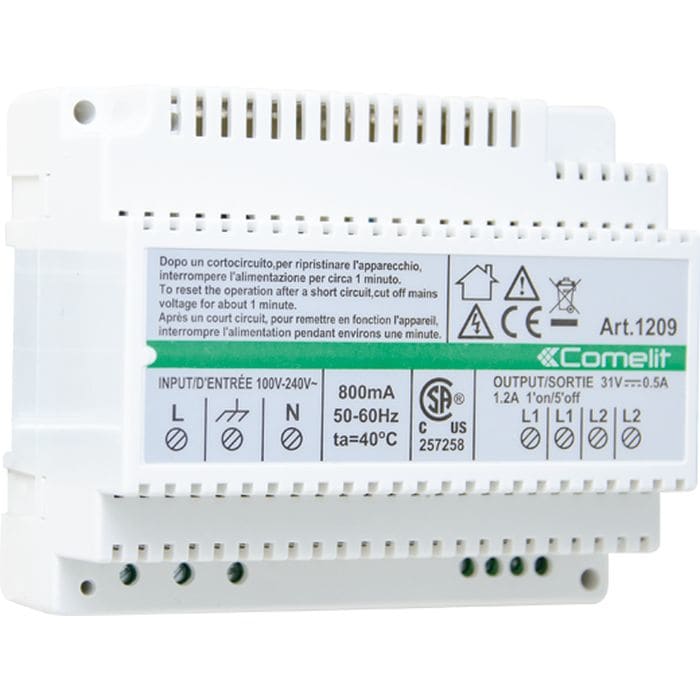 Comelit Voeding 2-draads video kit 1209