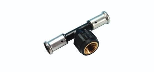 Henco PK-serie PVDF pers verloop T-stuk met binnendraad 90° FFF 26 x 3/4 F x 26 mm 13PK-260526