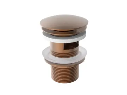 Vivo afvoerplug met overloop - click-clack - open plug - Brushed Copper PVD - koper mat PVD 1984977