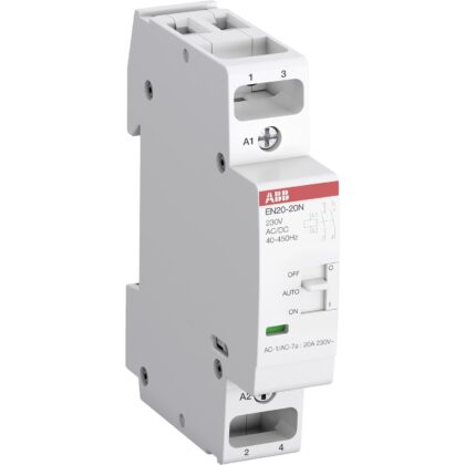 ABB Dag-Nacht Contactor EN20 20A 2NO 230V spoel met handmatige bediening 1SBE122111R0620