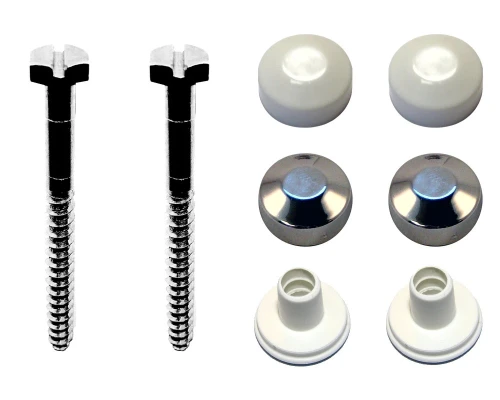 DBJ bevestigingsset voor toilet M6 x 70 mm wit - chroom - prijs per set 201962001