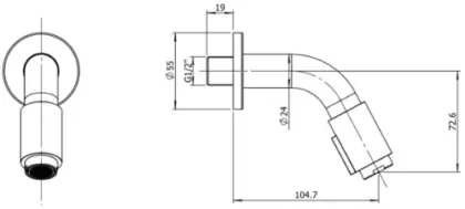 Vivo koudwaterkraan 110 mm - wandmodel - zwart mat PVD 2058559