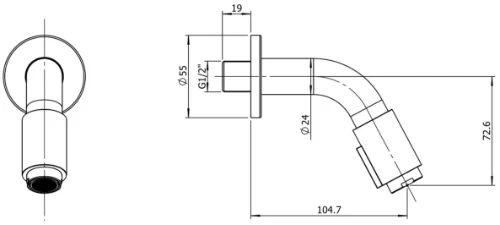 Vivo koudwaterkraan 110 mm - wandmodel - zwart mat PVD 2058559