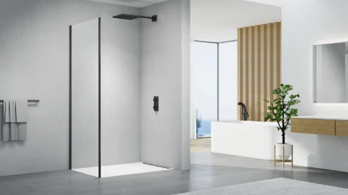 Free Move zijwand omkeerbaar 900 x 2000 mm - transparant Clean - zwart mat 2067848