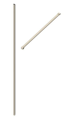 Open Wall 2.0 muurprofiel + rechte stabilisatiestang 1200 mm - Brushed Nickel - geborsteld mat 2067912