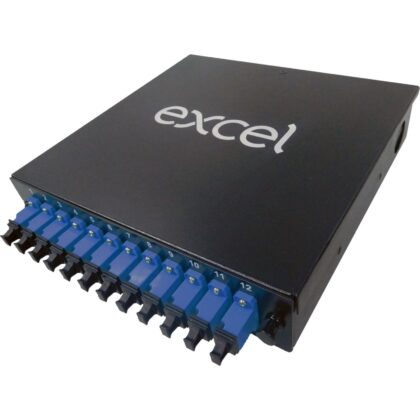 Excel Networking Solutions 12 LC Duplex (24 Fibres) Single Mode DIN Rail Box - Blue 208-215