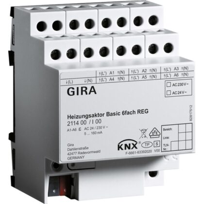 GIRA Verwarmingsactor Basic 6-v KNX DIN-rail 211400