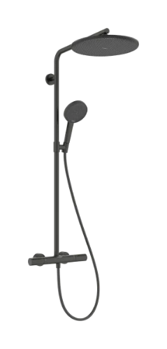 Hansgrohe Raindance Alive S Puro Showerpipe 300 mm 1jet met Ecostat Element thermostaat - Brushed Black Chrome 24592340