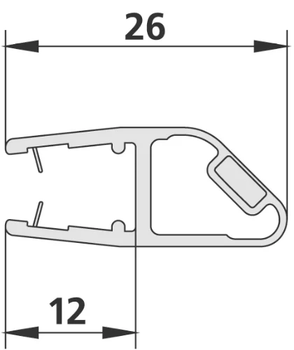 Kermi 1 magneetprofiel 90° voor hoekinstap half deel links (AT EDL