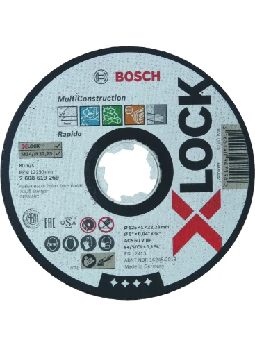 Bosch XLK X-lock doorslijpschijf MultiConstruction 125 x 1 x 22.23 mm 2608619269