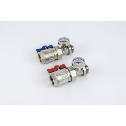 BEGETUBE Set vlinderkranen 1'' DN25 FM - met insteekthermometer - volle doorlaat 278110100