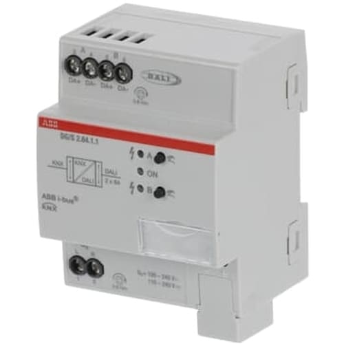 ABB DALI Gateway KNX 2-voudig 2x64 deelnemers MDRC DALI-2 DIN-rail 2CDG110199R0011