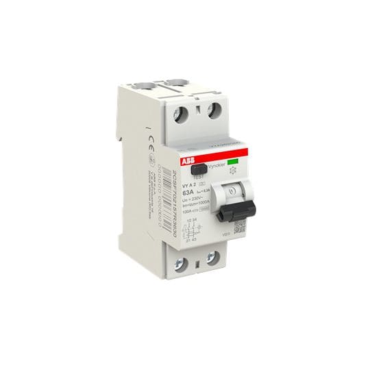 ABB Differentieelschakelaar VYA 2P 63A 300mA Type A voor verdeelkasten 2CSF702157R3630