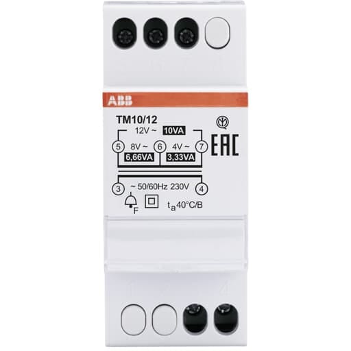 ABB Modulaire beltransformator TM 10/12 4-8-12V 10 VA Fail-Safe SELV 2CSM228715R0802