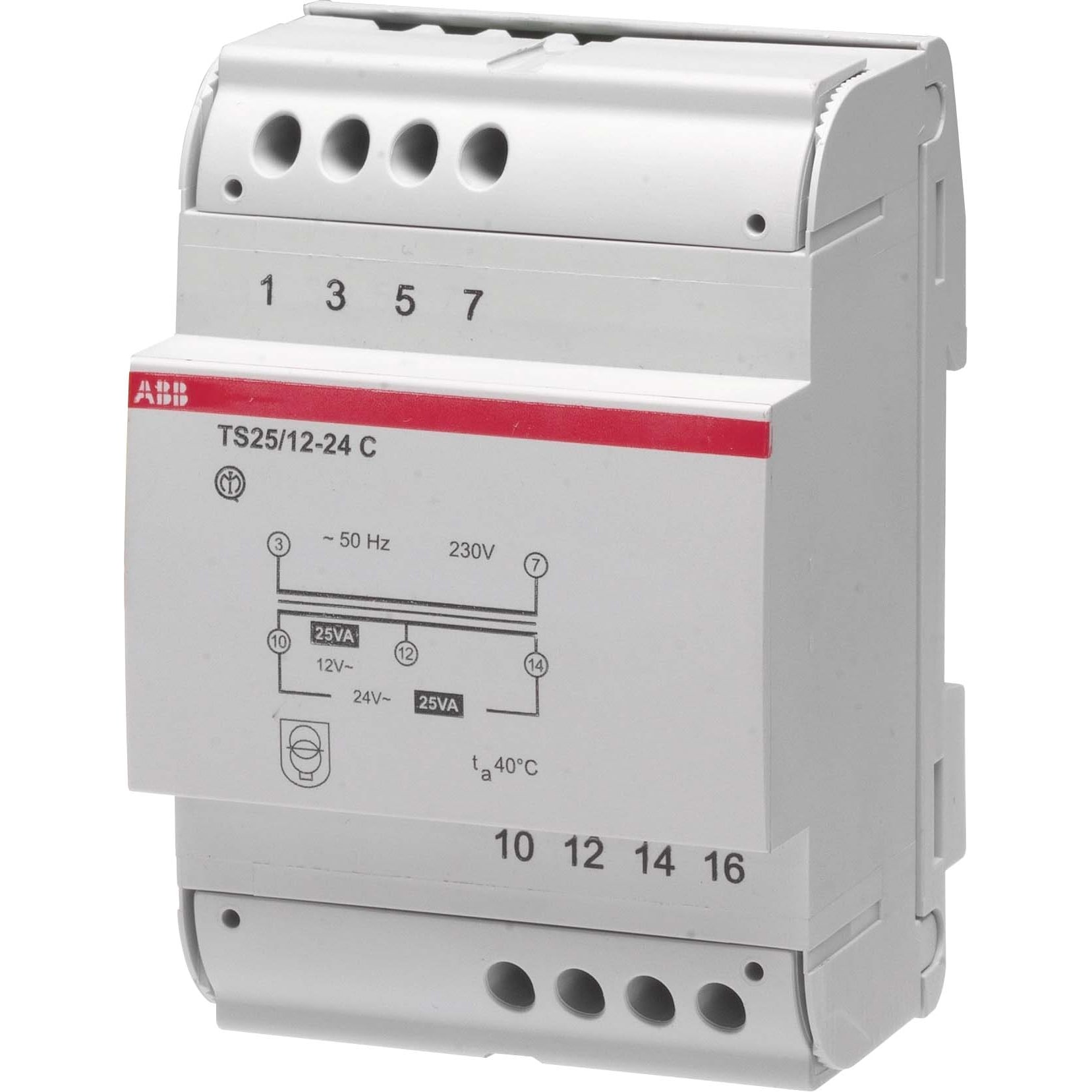 ABB Veiligheidstransformator TS 25/12-24 C 230V 12-24V 25 VA 2CSM251043R0811